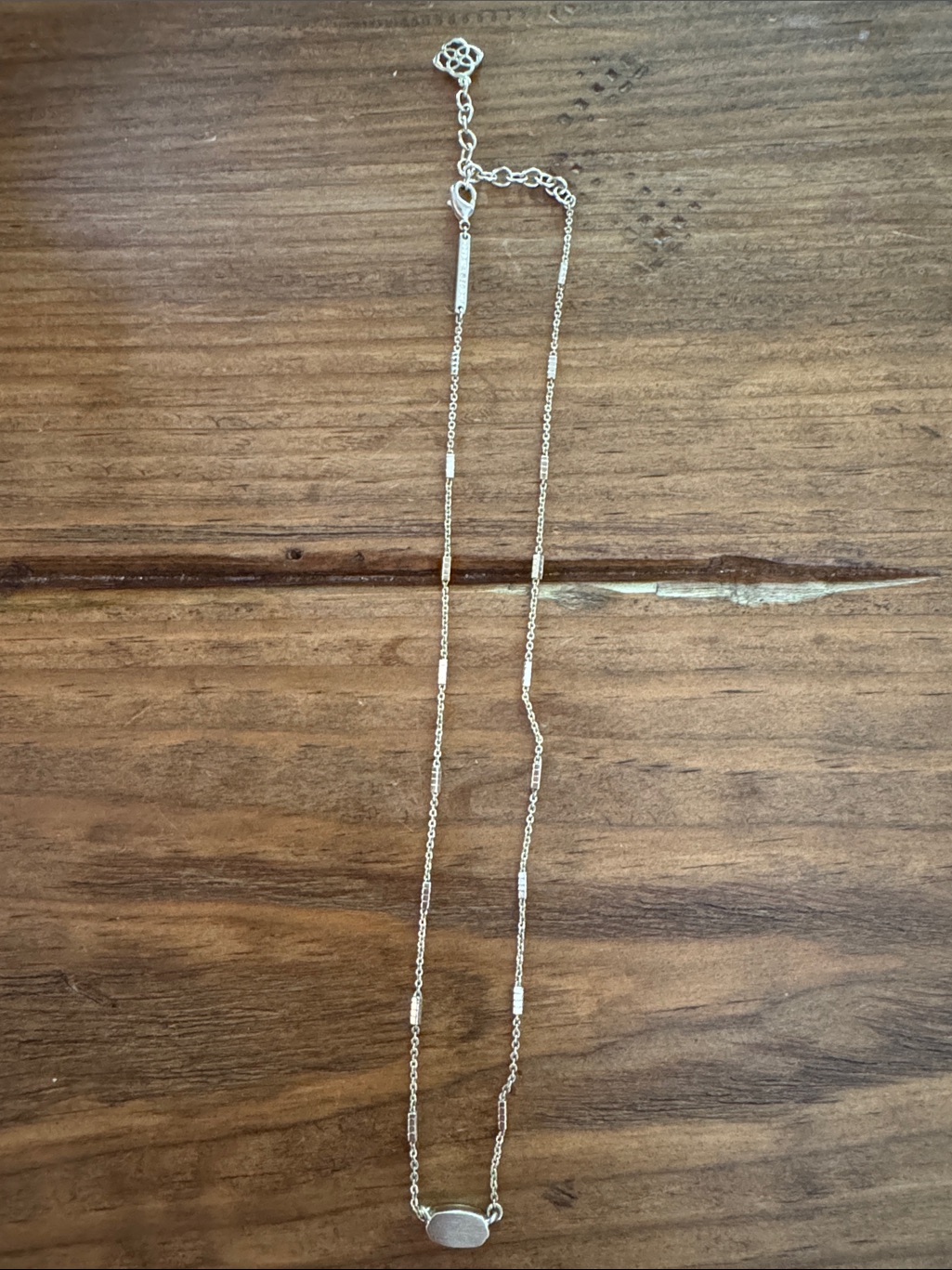 Kendra Scott Gold Oval Pendant Station Necklace